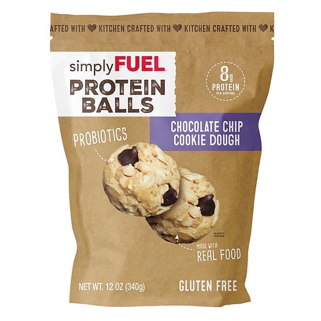 simplyFUEL Chocolate Chip Cookie Dough Protein Balls, 12 oz.