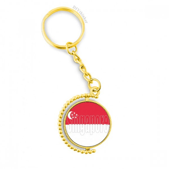 singapore country flag name metal connector key chain  accessory en keyholder