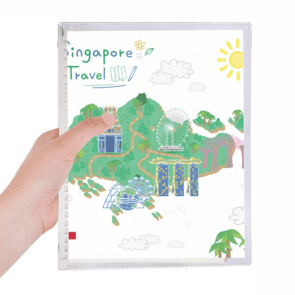 singapore travel map notebook loose diary refillable journal statiry