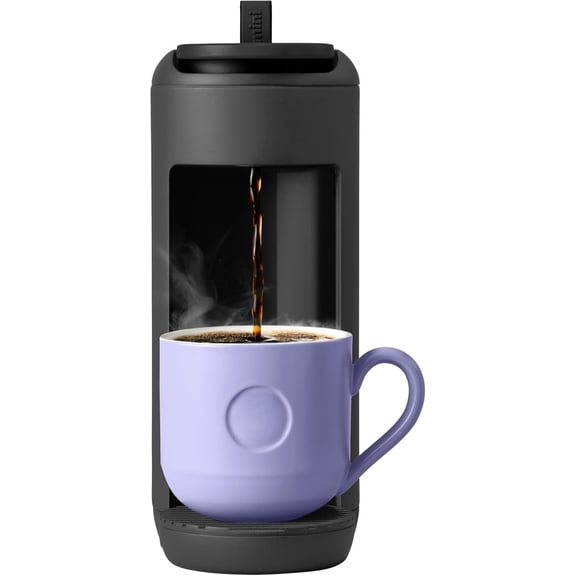This single-cup capsule coffee machine brews 12 ounces of coffee. Compact and portable, it's ideal for spaces with limited room capacity, such as dorm rooms and offices.