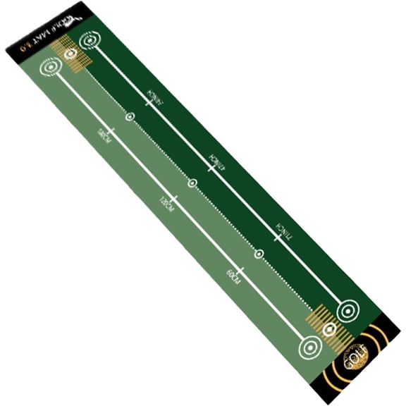 This single-pack golf putting practice mat measures 19.69 inches x 118.11 inches. It is portable, washable, non-slip, and foldable, suitable for home, office, and other use.