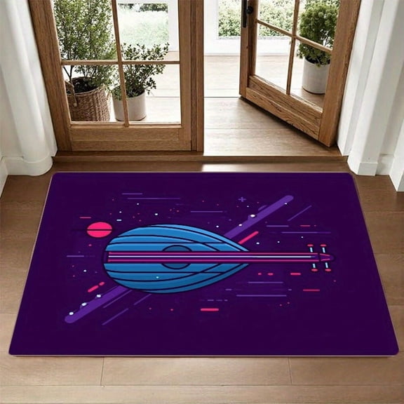This single-piece, washable, meteor-patterned floor mat is soft, non-slip, and suitable for use in entrances, bathrooms, kitchens, hallways, laundry rooms, bedrooms, living rooms, and other areas.