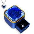 thumbnail image 1 of Sinkoo Mothers Day Gifts for Mom,Preserved Blue Real Rose with Purple Necklace, Forever Flowers Rose Gifts for Women Mom Wife Girlfriend on Hoilday Gifts for Women, 1 of 5