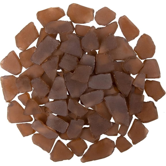 Sinkoo Sea Glass Decorative Stones, 16oz Brown Seaglass for Aquariums Decor, Vase Filler, DIY Art Craft Supplies, Beach Weddings, Home Decor