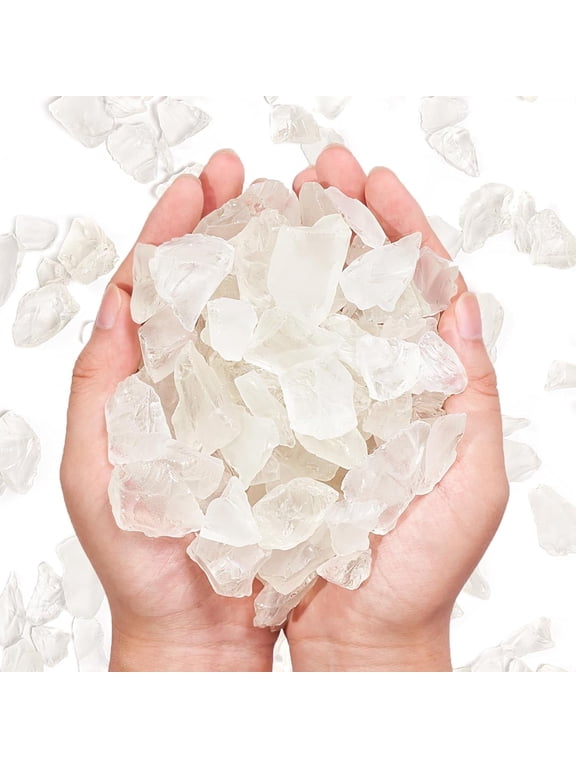 Versatile Frosted Sea Glass Block, 11oz White Vase fillers, Fish Tank Rocks, Aquarium Gravels, Seaglass Decor, Ideal for DIY Crafts, Christmas Decor, Beach Weddings and More