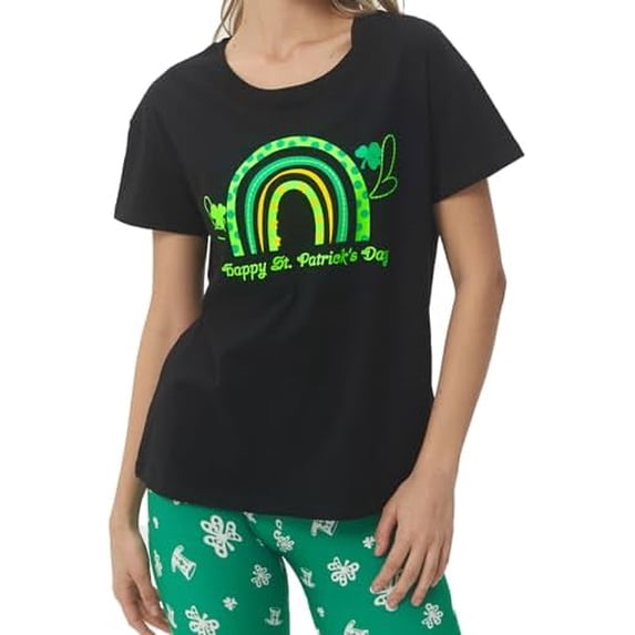 sissycos Women's St. Patrick's Day T-Shirt Shamrock Lucky Irish St Paddys Tee Shirt Blend Casual Funny Tops Pattys