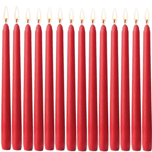 siubich 14 pcs Unscented Red Taper Candle, Hand Poured Wax Candles 10 Inch x 7/8 Inch, Home Dcor, Wedding Receptions, Baby Showers, Birthdays, Celebrations, Party Favors & More