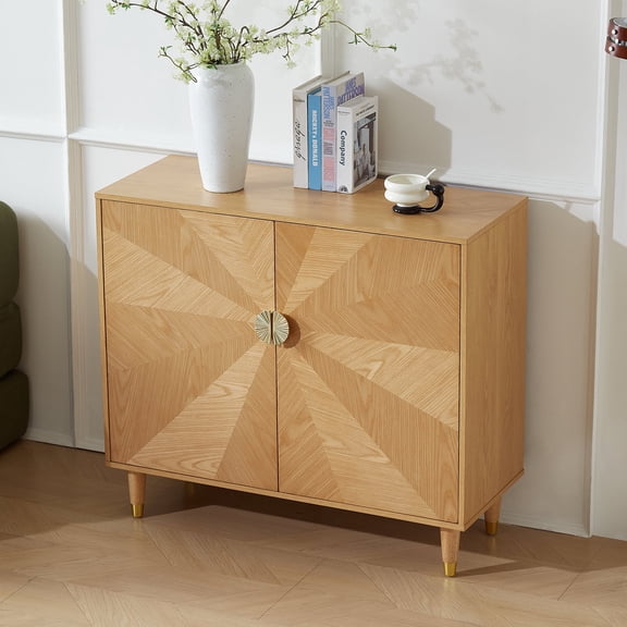 siuwant 39.4" Mid Century Modern Buffet Cabinet with 2 Doors, Large Storage Sideboard for Kitchen, Dining Room, Walnut Finish