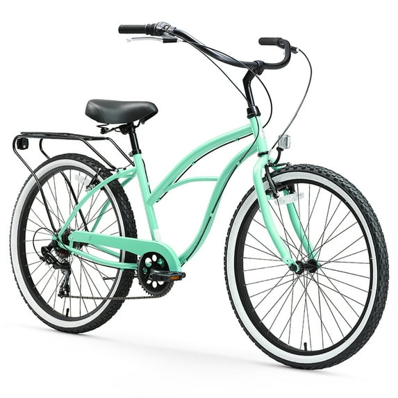 sixthreezero Around The Block Women's 7-Speed Beach Cruiser Bicycle, 26 In. Wheels, Mint Green
