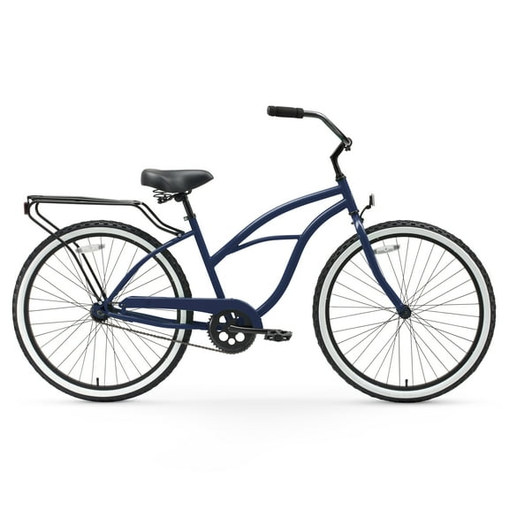 sixthreezero Around The Block Women's Single Speed Beach Cruiser Bicycle, 26" Wheels, Navy