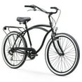 thumbnail image 1 of sixthreezero Around the Block Men's 7-Speed Beach Cruiser Bicycle with Rear Rack, 26 In. Wheels, Matte Black, 1 of 2