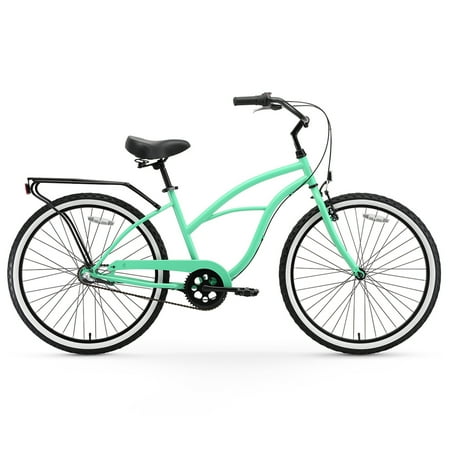 sixthreezero Around the Block Women's 26" 3-Speed Beach Cruiser Bicycle with Rear Rack