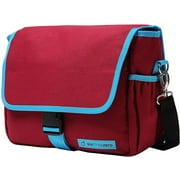sixthreezero Bicycle Pannier Bag Rear Rack Trunk with Waterproof, Clip On Frame Mount, Shoulder Strap, Burgundy, Red and Blue