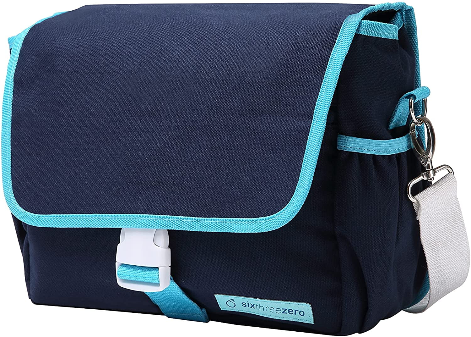 sixthreezero Bicycle Pannier Bag Rear Rack Trunk with Waterproof, Clip On Frame Mount, Shoulder Strap, Navy