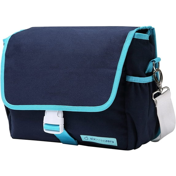 sixthreezero Bicycle Pannier Bag Rear Rack Trunk with Waterproof, Clip On Frame Mount, Shoulder Strap, Navy