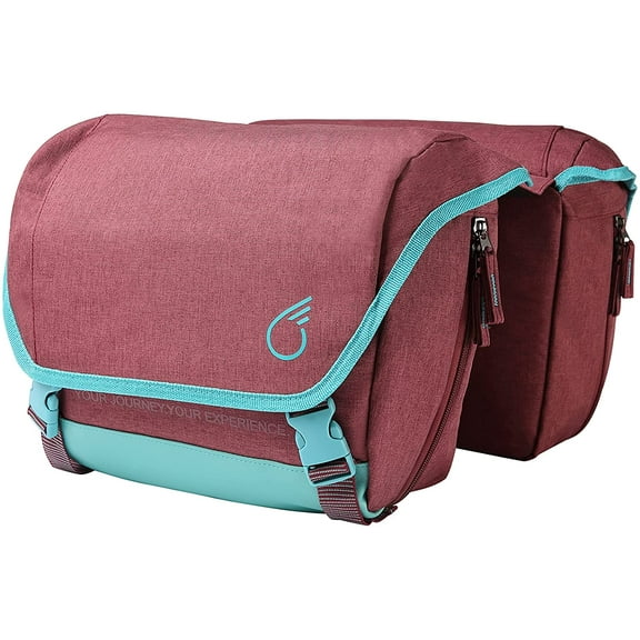 sixthreezero Bicycle Pannier Bag Rear Rack Trunk with Waterproof, Double Sided, Carry Handle, Burgundy and Blue