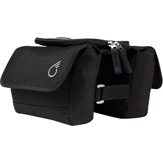 sixthreezero Bicycle Pannier Bag Rear Rack Trunk with Waterproof Front Frame, Double Sided, Phone Holder, Black