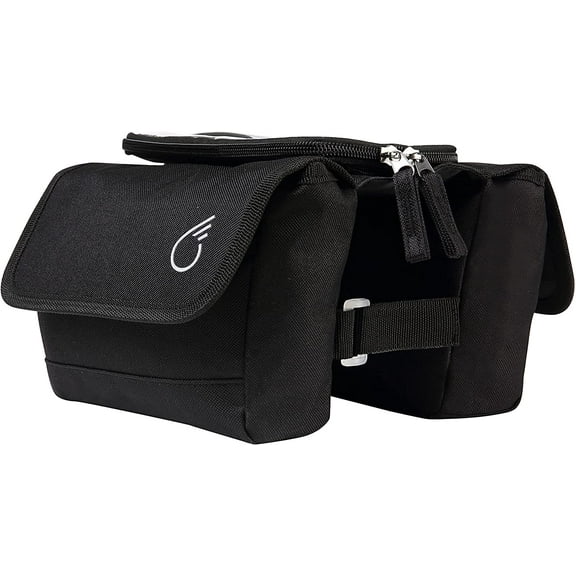 sixthreezero Bicycle Pannier Bag Rear Rack Trunk with Waterproof Front Frame, Double Sided, Phone Holder, Black