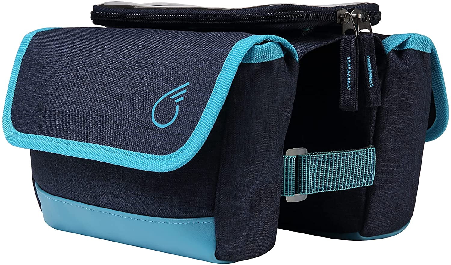sixthreezero Bicycle Pannier Bag Rear Rack Trunk with Waterproof Front Frame, Double Sided, Phone Holder, Navy