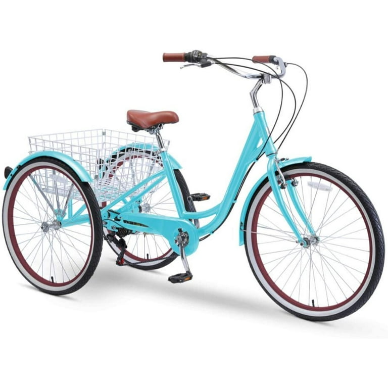 sixthreezero Body Ease 26 Inch 7 Speed Adult Tricycle with Rear Basket Teal Walmart
