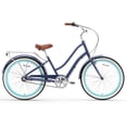 thumbnail image 1 of sixthreezero Every Journey Women's 26 In. 3-Speed Step-Through Touring Hybrid Bicycle, Navy Blue, 1 of 12
