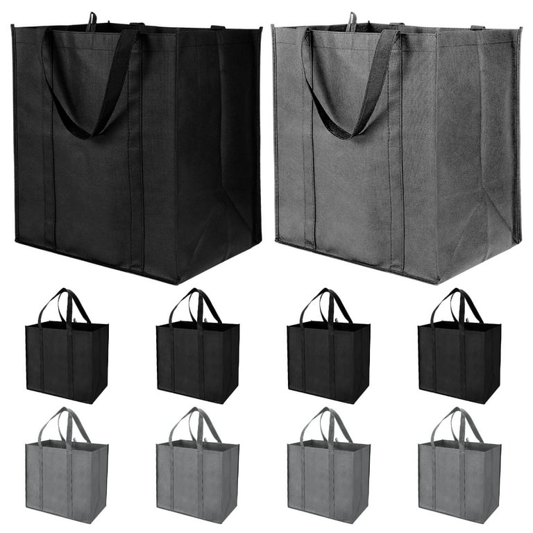 sixwipe 10 Pack Reusable Grocery Bags Large Foldable Tote Shopping Bags Bulk with Reinforced Handles Large Storage Bags with Water Resistant