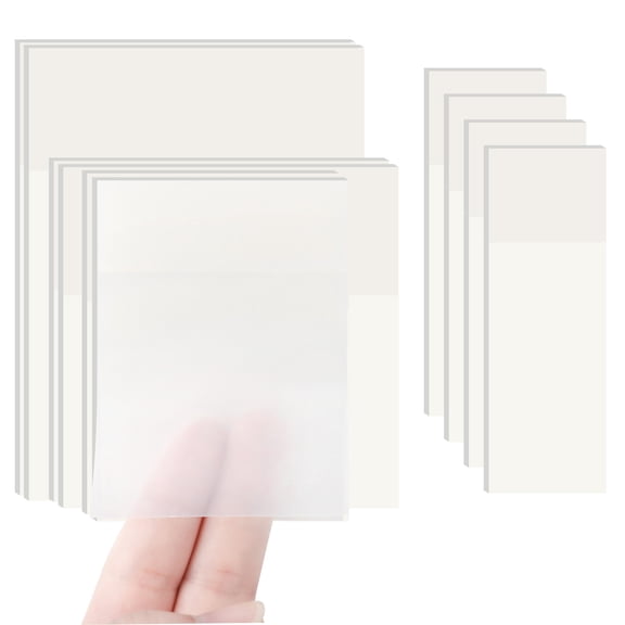 sixwipe 10 Pack Transparent Sticky Notes, 500 Sheets Clear Sticky Notes, 4 Size Translucent Waterproof See-Through Post Note for Book, Annotation, Office, Study, Fridge, No Residue, Repositionable