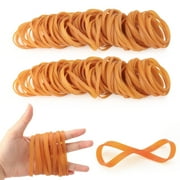 sixwipe 100Pcs Large Rubber Bands 60x5mm (Extra Wide) - Heavy Duty, Tear-Resistant for Office, Household, Packaging - Reusable Dark Yellow Bands (1/4" Width)