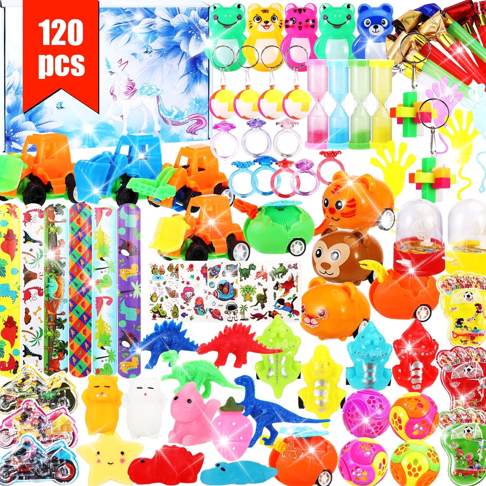 sixwipe 120 PCS Kids Party Favor Toys Goodie Bag Fillers Treasure Box ...