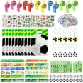 thumbnail image 1 of sixwipe 134 Pcs Soccer Party Favors Set with Goodie Bags, Soccer Themed Birthday Party Supplies, Bracelet Key Chains Stickers and Gift Bags for Football Party Supplies Soccer Party Decorations, 1 of 8