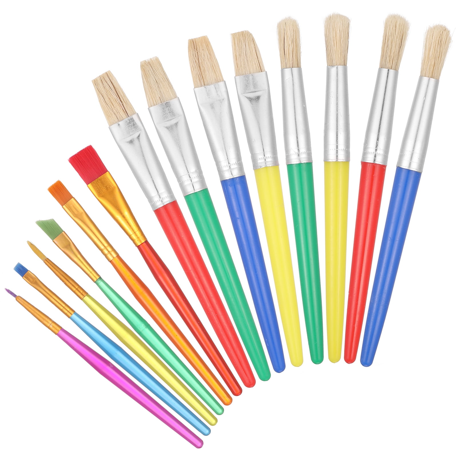 Paint Brushes for Kids, 8 Pcs Big Washable Chubby Toddler Paint Brushes,  Easy to Clean & Grip Round and Flat Preschool Paint Brushes with No Shed  Hog Bristle for Acrylic Paint, Washable