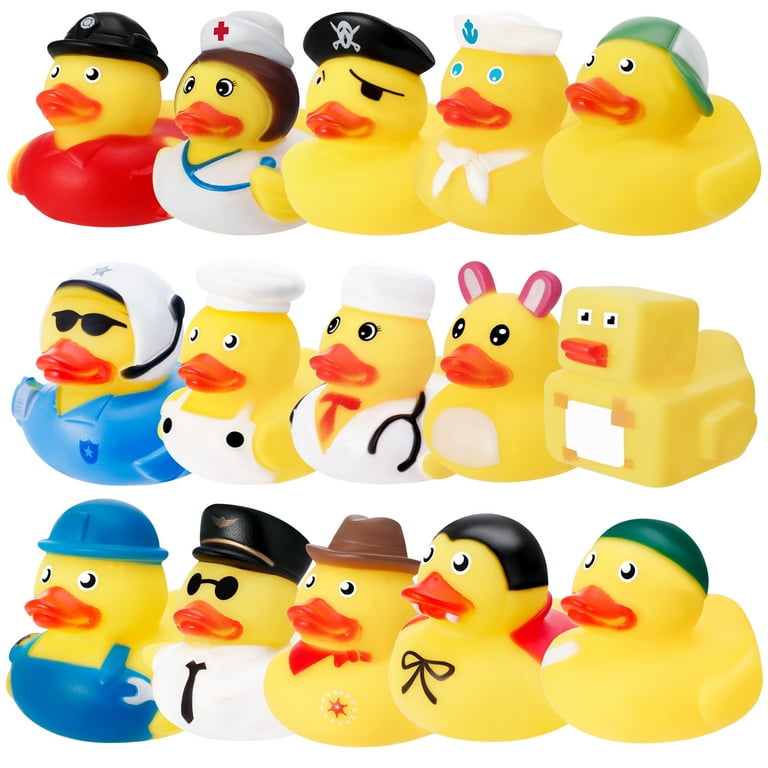 sixwipe 15Pcs Rubber Duck for Baby,Bath Toy Duck for Kids, Duck Bathtub  Pool Toys with Different Designs, Multiple Styles Float Tiny Ducks, Rubber  Duck for Baby Shower Christmas Party Gifts(Yellow) 