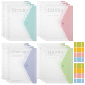 sixwipe 16 Pack Binder Pockets - Heavy-Duty Side-Loading 3 Ring Sheet Protectors with Secure Closure, Letter Size, for 2/3/4-Ring Binders | Organize & Protect Documents, Cards, Money