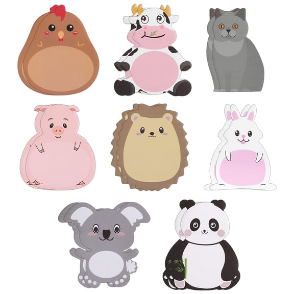 sixwipe 16 Pack 480 Sheets Animal Sticky Notes, Cartoon Sticky Notes Bulk, Mini Practical Note Pads for Daily Reminders