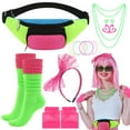 thumbnail image 1 of sixwipe 16 Pcs 80s Accessories for Women, Fancy Outfit Costume Set with Fishnet Gloves Fanny Pack Necklace Bracelet Earrings Socks, 80s Outfit for Women Costume Theme Party Dress Up, 1 of 7