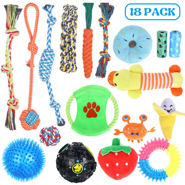 sixwipe 18 Pack Dog Puppy Toys, Puppy Teething Chew Toys, Dog Chew Toys