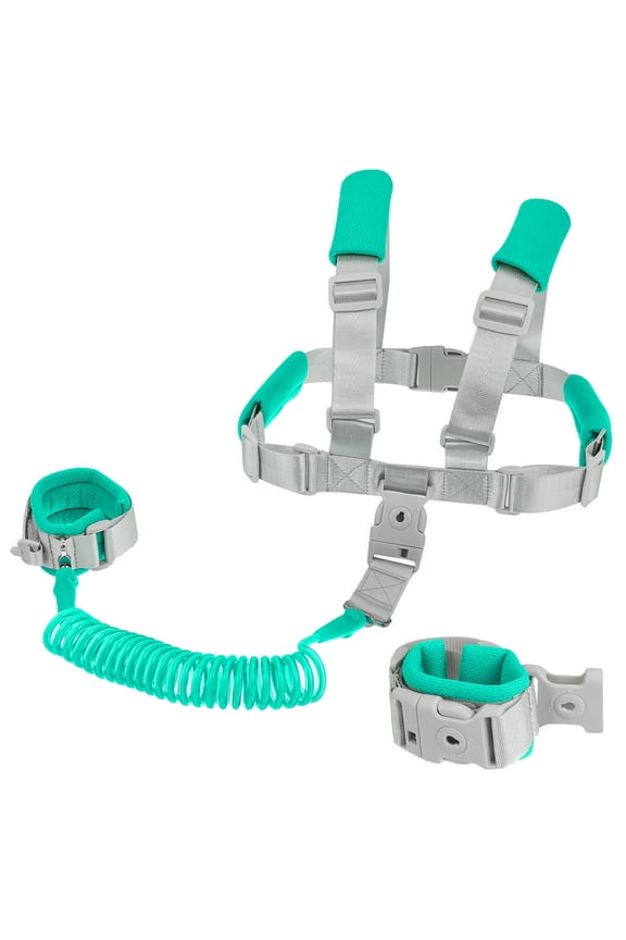 2 in 1 Toddler Leash, Anti Lost Wrist Link for Kids, Safety Harness with Lock for Child, Toddler Harness, Child Leashes for Toddlers, Not Easy to Open Without Key(Green)