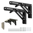 sixwipe 2 Pack Folding Shelf Brackets, 18 inch Heavy Duty Metal