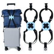 sixwipe 2 Pack Luggage Bungee Strap, Luggage Straps for Suitcases, Adjustable High Elastic Luggage Belt, Travel Belts for Luggage, TSA Approved for Connecting Your Luggage