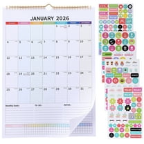 sixwipe 2026-2027 Wall Calendar Large, 18 Month Large Desk Calendar, Monthly Calendar with Twin-Wire Binding for Home Office Planning Organisers, Colorful Blocks