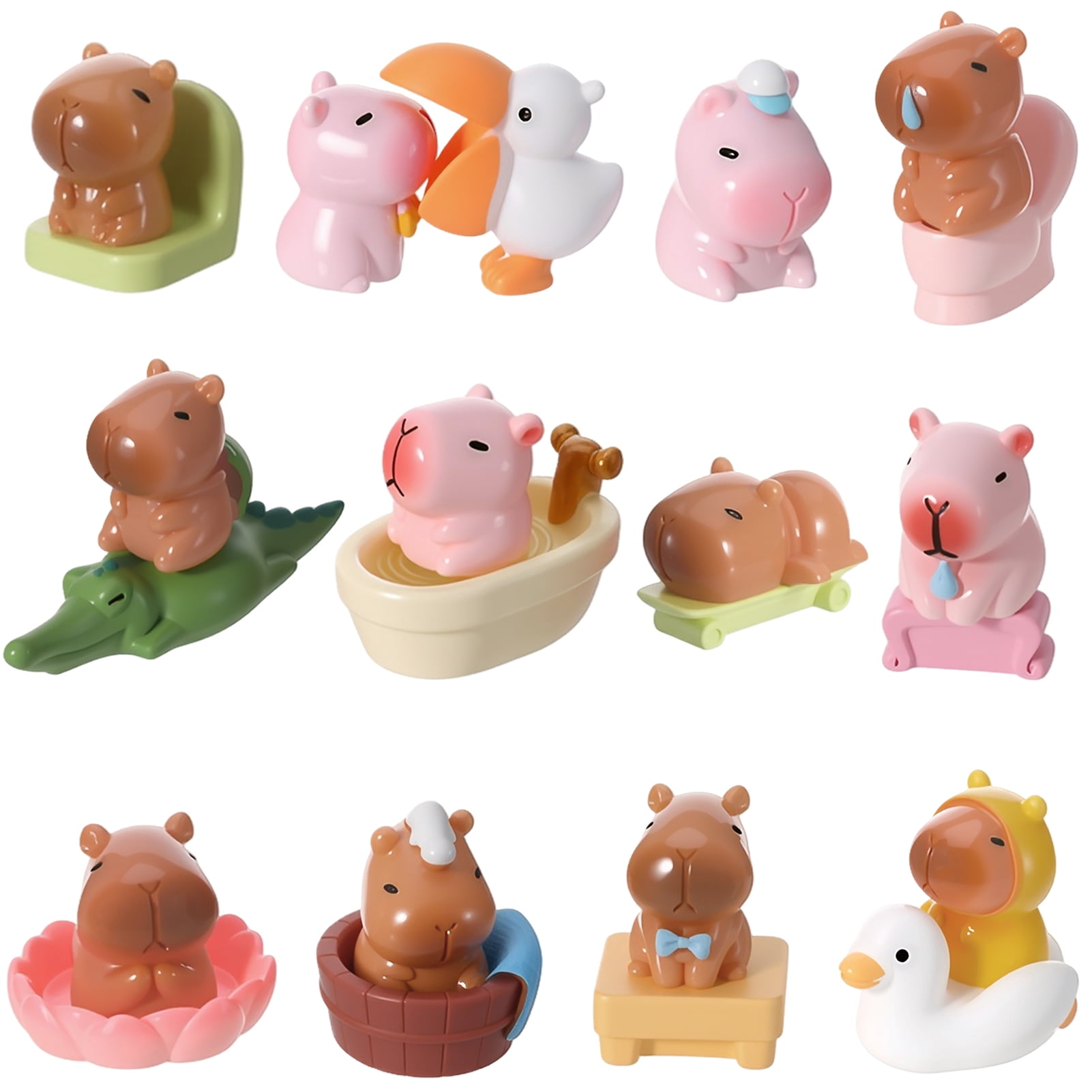 sixwipe 23 Pcs Mini Capybara Figures Set, Cute Capybara Figurine, Mini ...