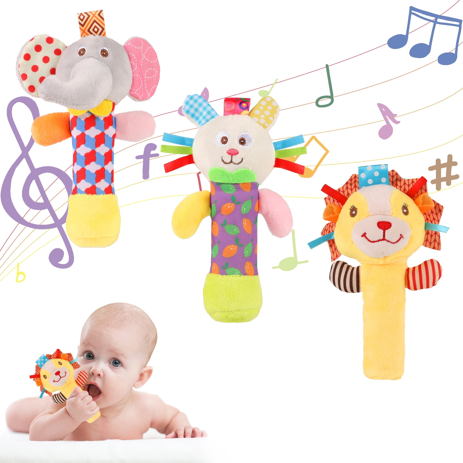 Fisher-Price Baby Newborn Toys Rattle 'n Rock Maracas, Set of 2  Soft Musical Instruments for Babies 3+ Months, Pink & Purple : Everything  Else