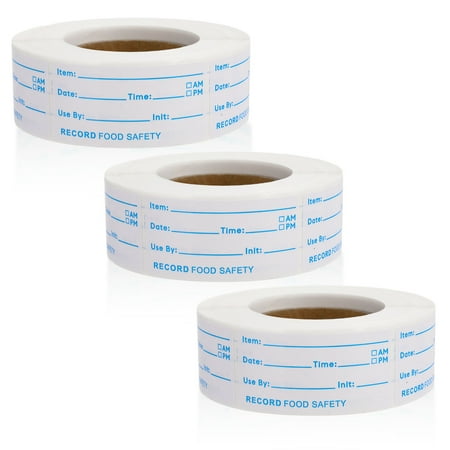 sixwipe 3 Rolls 1500 Pcs Removable Food Stickers, 1 x 2 Inch Food Freezer Lables Reminder Food Storage Labels Prep Canning Labels for Jars, Pantry and Meal Containers