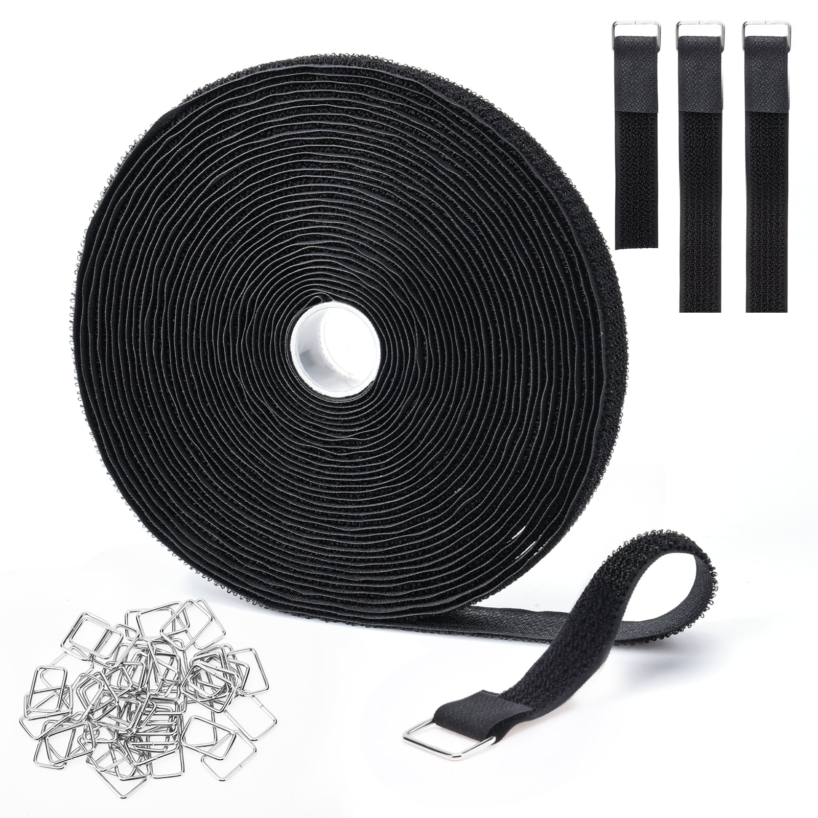  VELCRO Brand ONE WRAP Thin Ties, Strong & Reusable, Perfect  for Fastening Wires & Organizing Cords, Black/Gray, 15in x 1/2-Inch