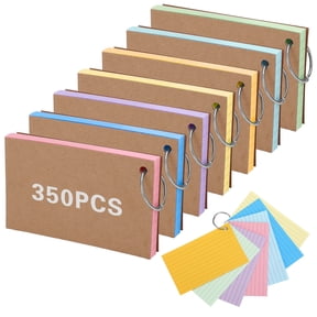 sixwipe 350 Pcs Index Cards, 3 x 5 Inches Colored Flash Cards with Ring, Punched Lined Flashcards Ruled Index Cards Notecards Study Cards for Studying, Learning, Memory