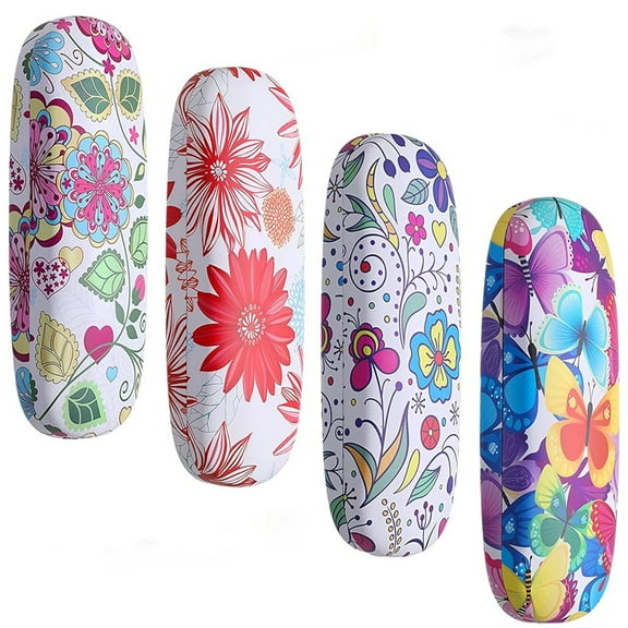 sixwipe 4 Pack Hard Shell Eyeglasses Case, Sturdy Glasses Case and Sunglasses Case with Scratch-Resistant Soft Interior, Compact and Travel-Friendly Protective Eyewear Storage for Men Women