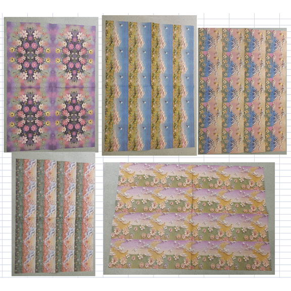 sixwipe 5 Sheets Oil Painting Style Wrapping Paper, 20x28 Inches Birthday Folded Flat Gifts Wrap, Vintage Watercolor Favor Wrap Paper for Holiday, Party, Birthday, Wedding, Baby Shower