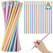 sixwipe  50 Pack Colorful Wooden Pencils for Kids,  Colorful Wood-Cased Pencils, #2 HB Pencils Bulk, Anti-Break Graphite Pencil for Student Writing Drawing Drafting Sketching School Supplies(macaron)