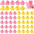 thumbnail image 1 of sixwipe 50 Pack Rubber Ducks for Jeeps, Yellow Pink Mini Ducks in Bulk, Small Funny Rubber Ducks Baby Bath Toys, Kids  Summer Beach Pool Toys Birthday Party Favors, 1 of 8