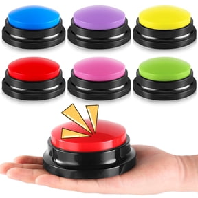 sixwipe 6 Pack Recordable Answer Game Buzzers for Trivia and Family Feud, Easy-Use Recording Buttons Gifts for Back to School Classroom Team